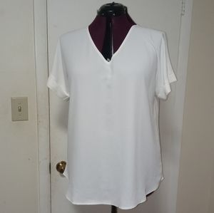 Zenana Short Cuff Sleeve V-Neck Top XL